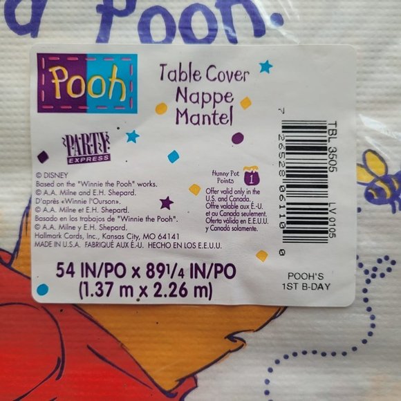 Disney Birthday Party Winnie Pooh Table Cover - Picture 3 of 3